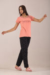 Sweet Moon Knit Cotton Pyjama Set - Black Peach  — thumbnail 4